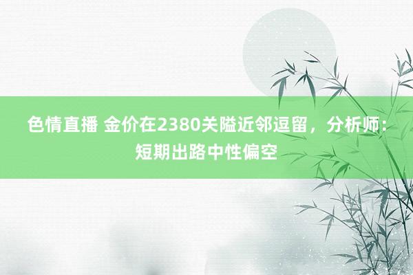 色情直播 金价在2380关隘近邻逗留，分析师：短期出路中性偏空