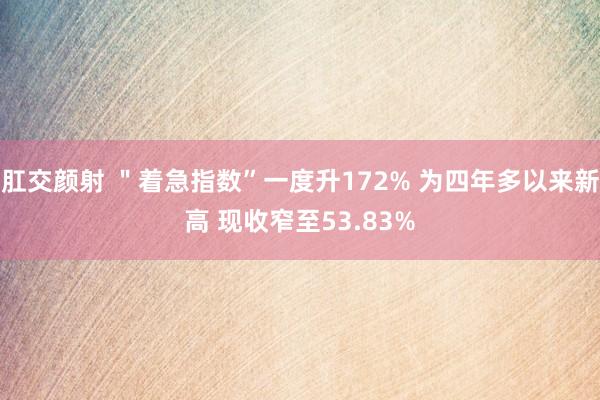 肛交颜射 ＂着急指数”一度升172% 为四年多以来新高 现收窄至53.83%