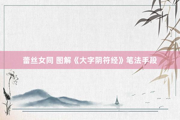 蕾丝女同 图解《大字阴符经》笔法手段