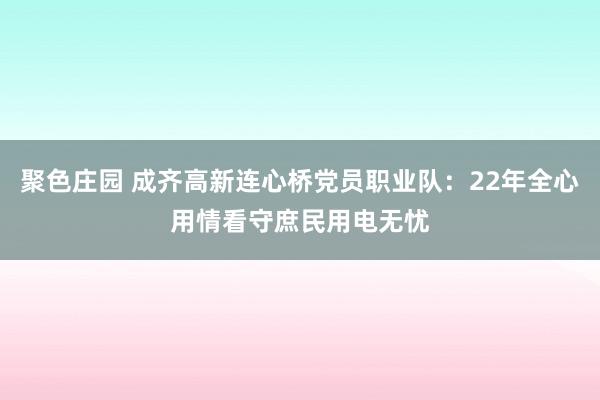 聚色庄园 成齐高新连心桥党员职业队：22年全心用情看守庶民用电无忧